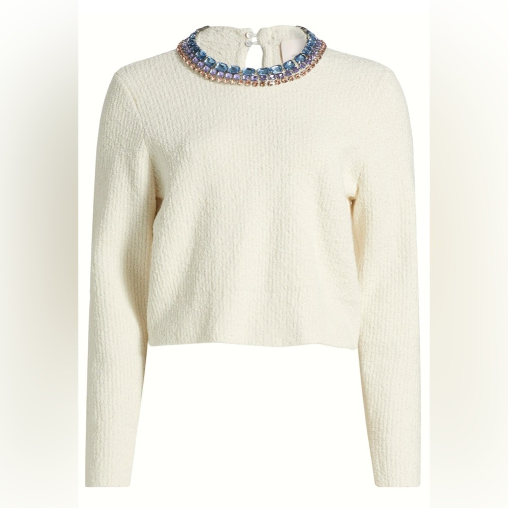 NWT Cinq A’ Sept Embellished Claudine Sweater
